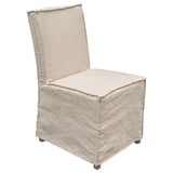 Diamond Sofa Sonoma Dining Chairs w/Wood Legs & Sand Linen Removable Slipcover - Set of 2
