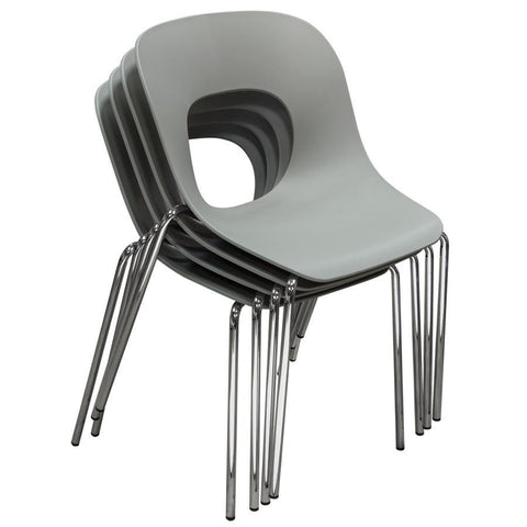 Diamond Sofa Spot 4-Pack Indoor/Outdoor Accent Chairs in Grey Polypropylene