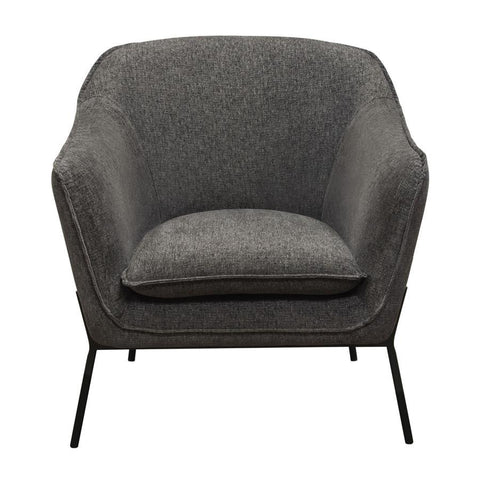 Diamond Sofa Status Accent Chair in Grey Fabric w/Metal Leg
