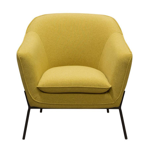Diamond Sofa Status Accent Chair in Yellow Fabric w/Metal Leg