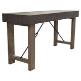 Diamond Sofa Utah 72 Inch Counter Height Table w/Faux Concrete Top in Iron