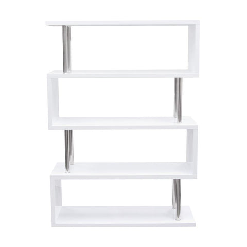 Diamond Sofa X-Series Large Shelving Unit in White Lacquer w/Metal Supports