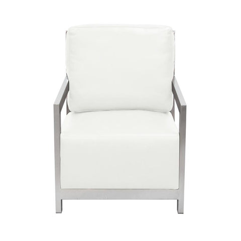Diamond Sofa Zen Accent Chair w/ Stainless Steel Frame - White