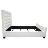 Diamond Sofa Zen Tufted Uphlstered Platform Bed w/Oversized Footboard in White Leatherette