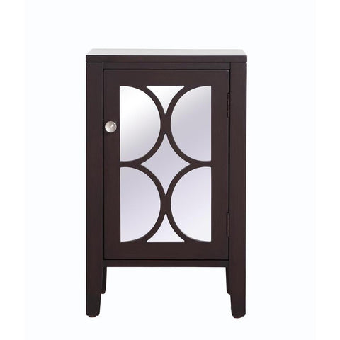 Elegant Lighting 18 inch mirrored cabinet in Dark Walnut
