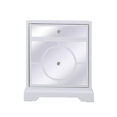 Elegant Lighting 24 in. mirrored cabinet in white