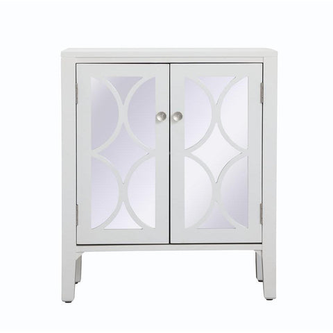 Elegant Lighting 28 inch mirrored cabinet in White