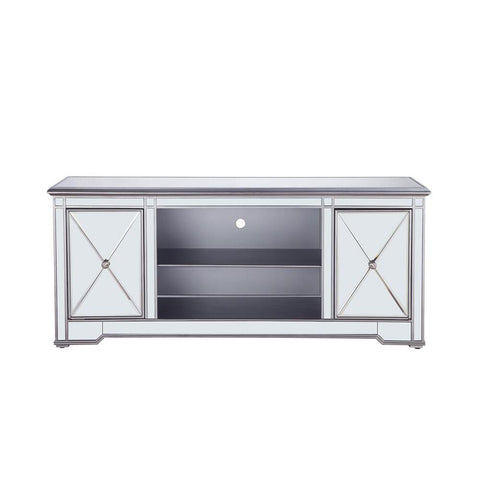 Elegant Lighting 60 in. mirrored TV stand in antique silver