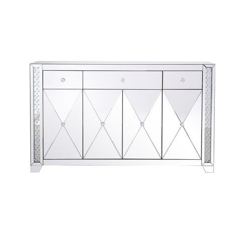 Elegant Lighting 60 in clear crystal mirrored credenza
