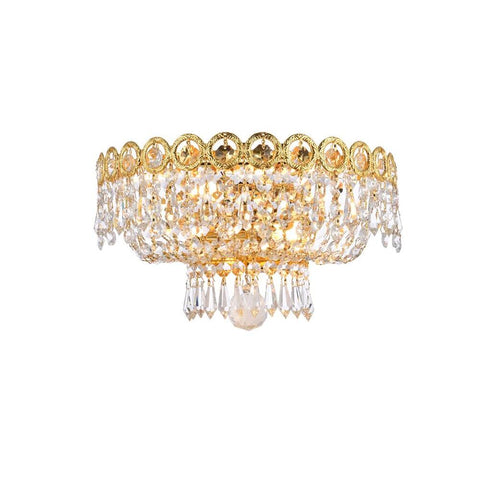 Elegant Lighting Century 2 light Gold Wall Sconce Clear Royal Cut Crystal