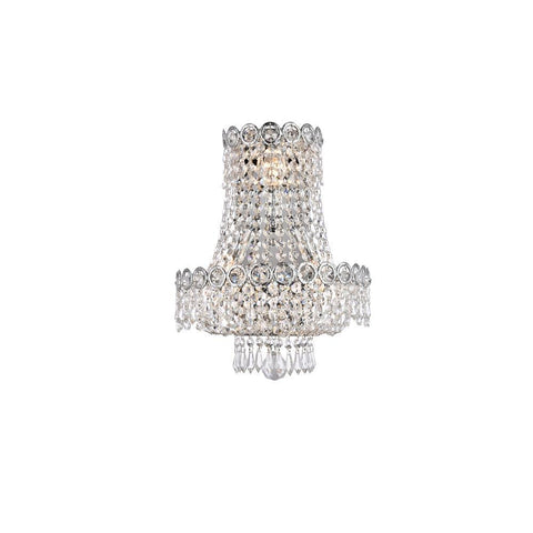 Elegant Lighting Century 3 light Chrome Wall Sconce Clear Royal Cut Crystal