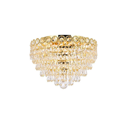 Elegant Lighting Century 4 light Gold Flush Mount Clear Elegant Cut Crystal