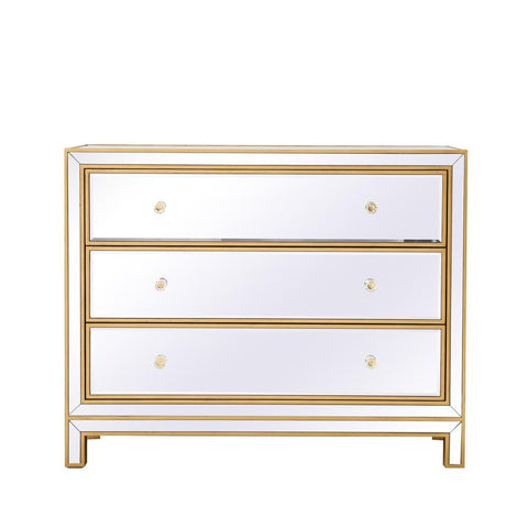 Elegant Lighting Chest 3 drawers 40in. W x 16in. D x 32in. H in gold