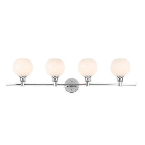 Elegant Lighting Collier 4 light Chrome and Frosted white glass Wall sconce