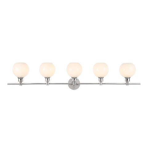 Elegant Lighting Collier 5 light Chrome and Frosted white glass Wall sconce