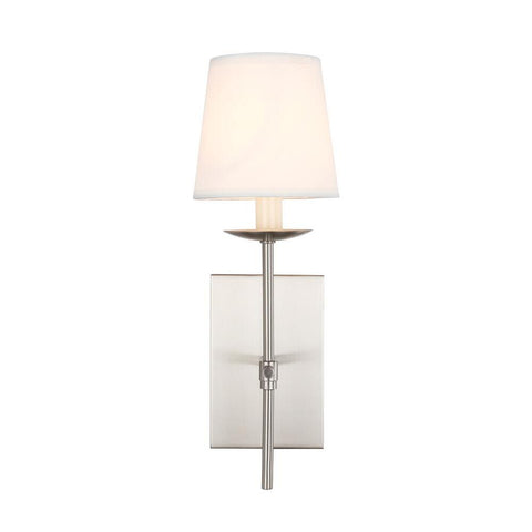 Elegant Lighting Eclipse 1 light Burnished Nickel and White shade wall sconce