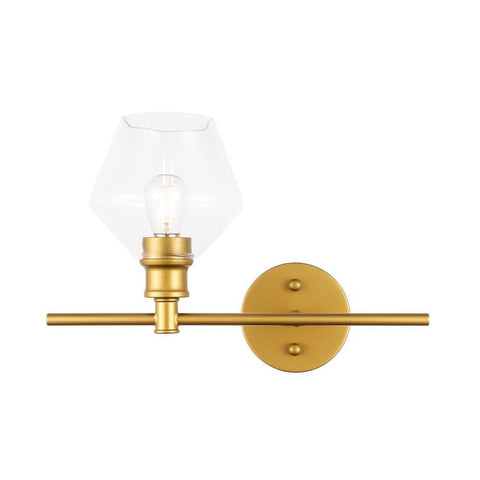 Elegant Lighting Gene 1 light Brass and Clear glass right Wall sconce