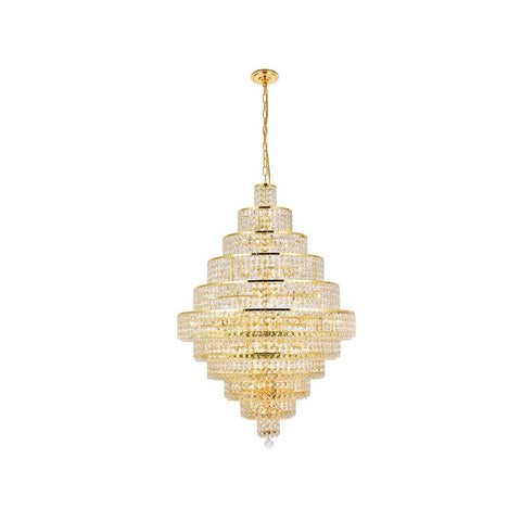 Elegant Lighting Maxime 30 light Gold Chandelier Clear Swarovski Elements Crystal