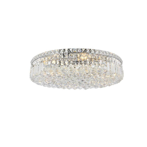 Elegant Lighting Maxime 9 light Chrome Flush Mount Clear Royal Cut Crystal