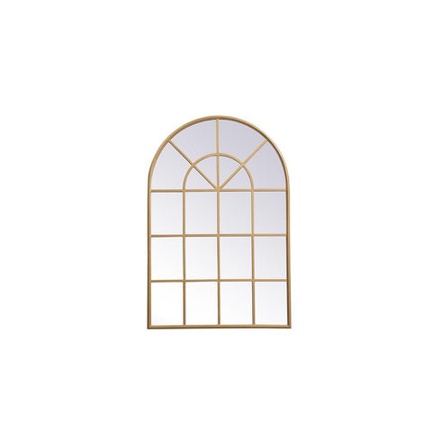 Elegant Lighting Metal frame rectangle mirror 14x28 inch in in Brass