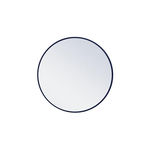Elegant Lighting Metal frame round mirror 28 inch Blue