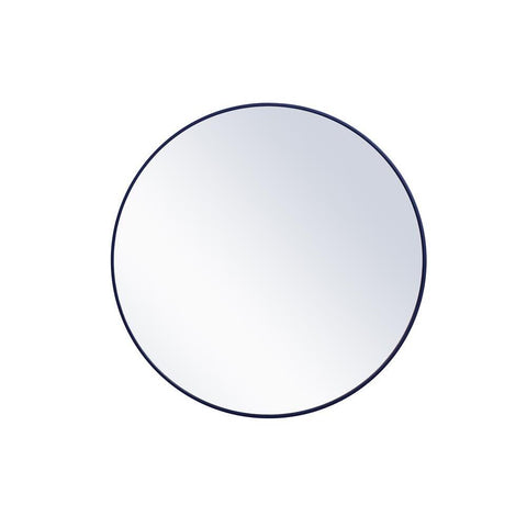Elegant Lighting Metal frame round mirror 42 inch Blue