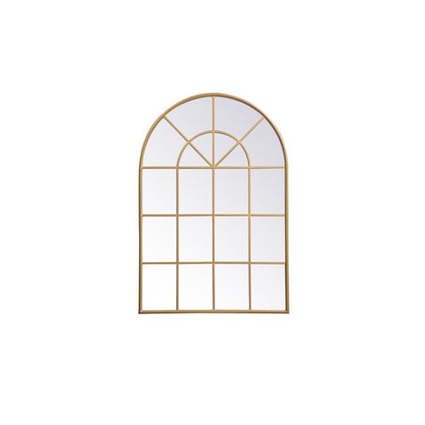 Elegant Lighting Metal windowpane mirror 36 inch in in x 53 inch in in Brass