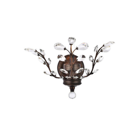 Elegant Lighting Orchid 1 light Dark Bronze Wall Sconce Clear Swarovski Elements Crystal