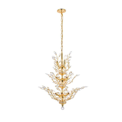 Elegant Lighting Orchid 13 light Gold Chandelier Clear Swarovski Elements Crystal