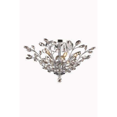 Elegant Lighting Orchid 6 light Chrome Flush Mount Clear Elegant Cut Crystal