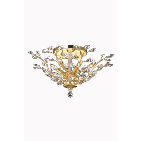 Elegant Lighting Orchid 6 light Gold Flush Mount Clear Swarovski Elements Crystal