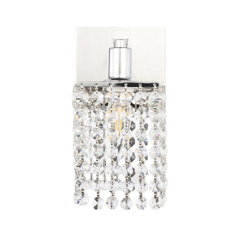 Elegant Lighting Phineas 1 light Chrome and Clear Crystals wall sconce