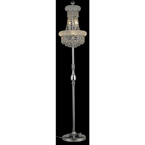 Elegant Lighting Primo 6 light Chrome Floor Lamp Clear Royal Cut Crystal