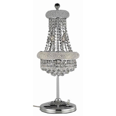 Elegant Lighting Primo 6 light Chrome Table Lamp Clear Royal Cut Crystal