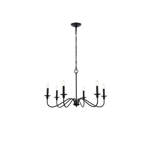 Elegant Lighting Rohan 30 inch chandelier in matte black