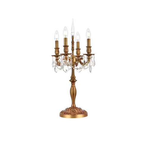 Elegant Lighting Rosalia 4 light French Gold Table Lamp Clear Royal Cut Crystal