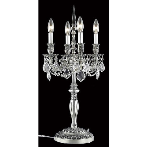 Elegant Lighting Rosalia 4 light Pewter Table Lamp Clear Elegant Cut Crystal