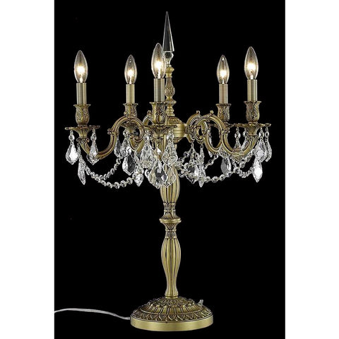 Elegant Lighting Rosalia 5 light French Gold Table Lamp Clear Royal Cut Crystal