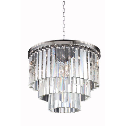 Elegant Lighting Sydney 9 light Polished nickel Chandelier Clear Royal Cut Crystal
