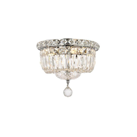 Elegant Lighting Tranquil 4 light Chrome Flush Mount Clear Royal Cut Crystal