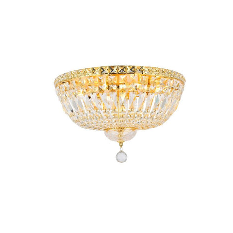 Elegant Lighting Tranquil 8 light Gold Flush Mount Clear Elegant Cut Crystal