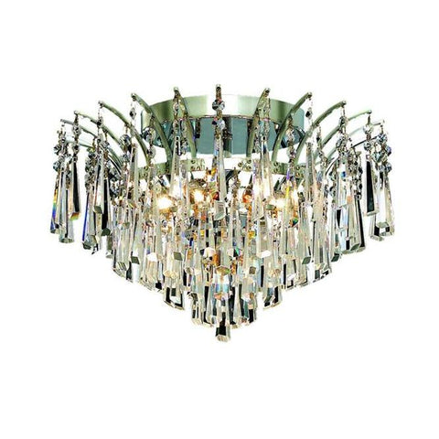 Elegant Lighting Victoria 6 light Chrome Flush Mount Clear Elegant Cut Crystal