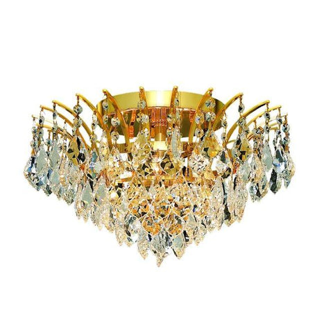 Elegant Lighting Victoria 6 light Gold Flush Mount Clear Elegant Cut Crystal