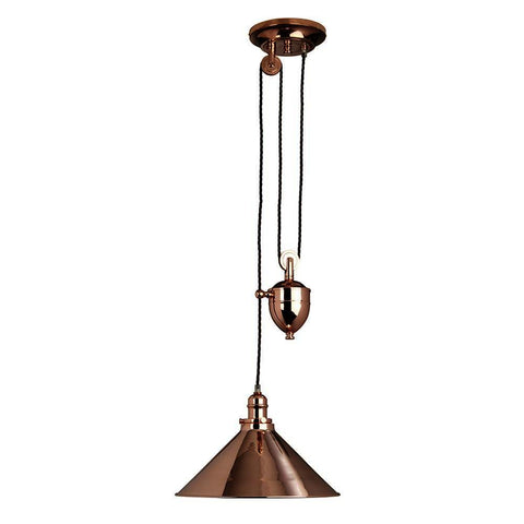 Elstead Lighting Provence Rise & Fall Pendant Polished Copper