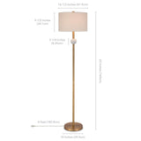 Hudson & Canal Lorna Floor Lamp In Antique Brass With Alabaster