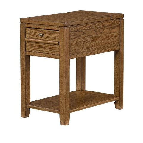 Hammary Chairsides Downtown Chairside Table in Oak