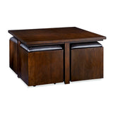 Hammary Cubics Square Cocktail Table in Rich Brown Java
