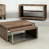 Hammary Flashback 2 Piece Nesting Coffee Table Set in Rusty Red-Brown