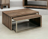 Hammary Flashback 2 Piece Nesting Coffee Table Set in Rusty Red-Brown