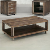 Hammary Flashback 3 Piece Coffee Table Set in Rusty Red-Brown